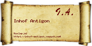 Inhof Antigon névjegykártya